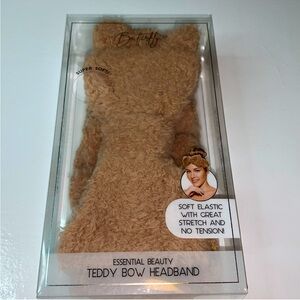 2/$20 🧸 Essential Beauty Teddy Bow Spa Headband – Light Brown